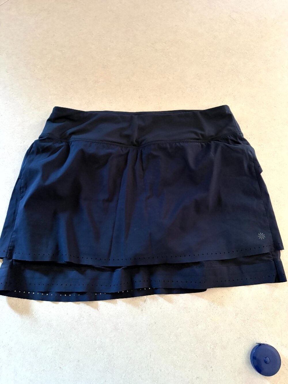 Athleta Women's Skort Skirt Medium Navy Blue Tiered